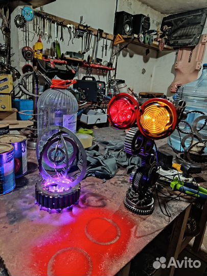 Лампа настольная ночник, стимпанк, лофт