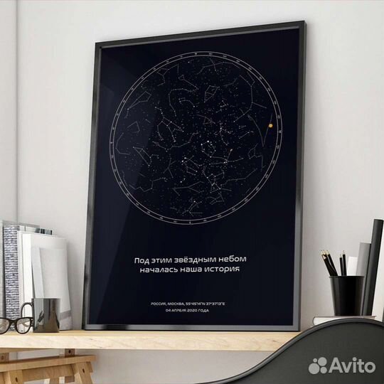 Подарок Карта звёздного неба Картина