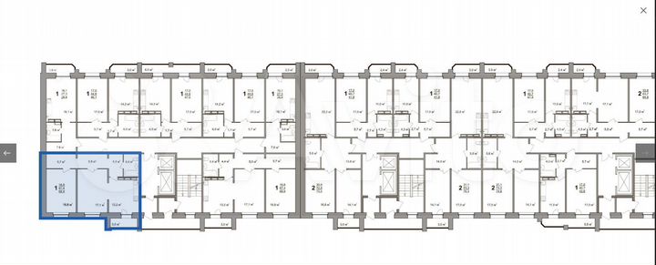 2-к. квартира, 69,1 м², 13/17 эт.