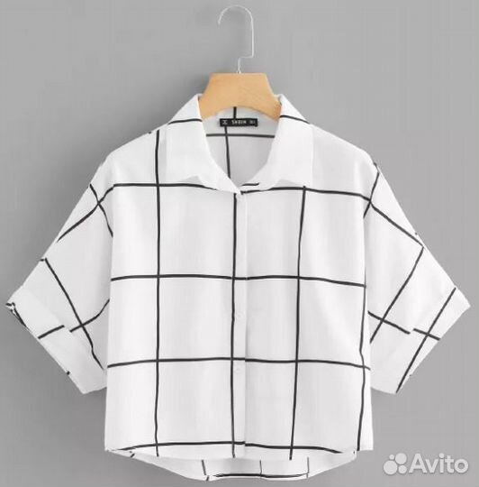 Топ-блузка оверсайз в клетку