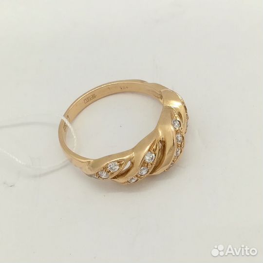 Кольцо / размер 17 / 3,40г / Золото585 / фианиты круглые