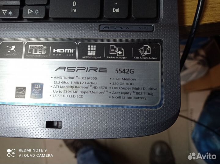 Ноутбук acer Aspire 5542G