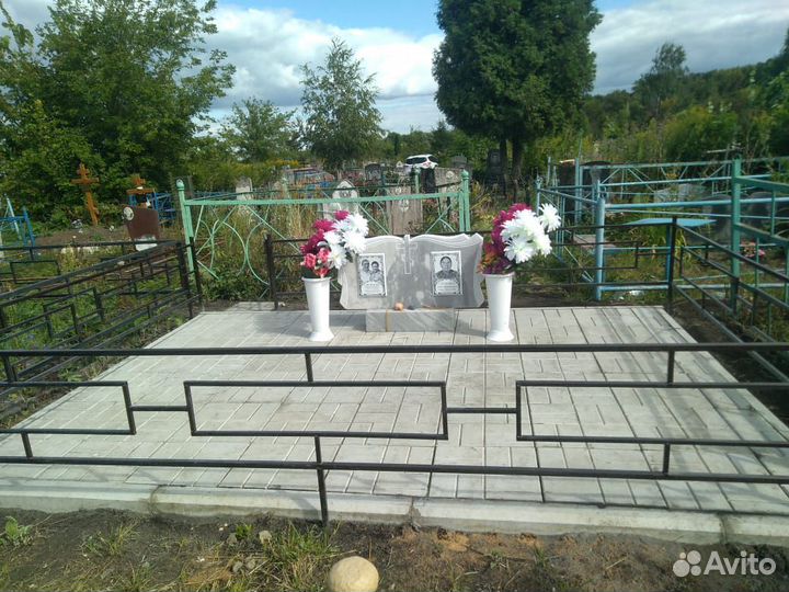 Благоустройство могил, плитка