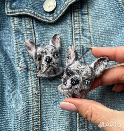 Брошь Французский бульдог