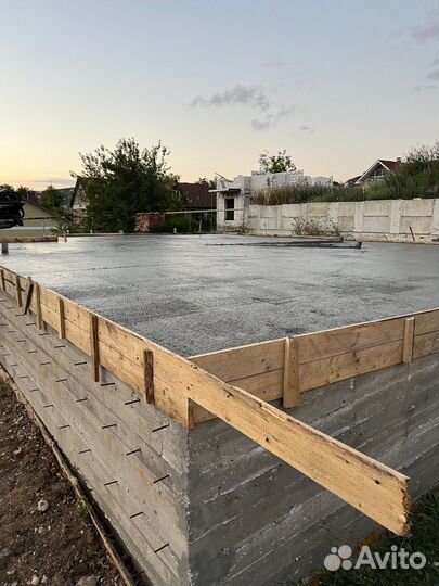 Бетонные работы Фундамент отмостка