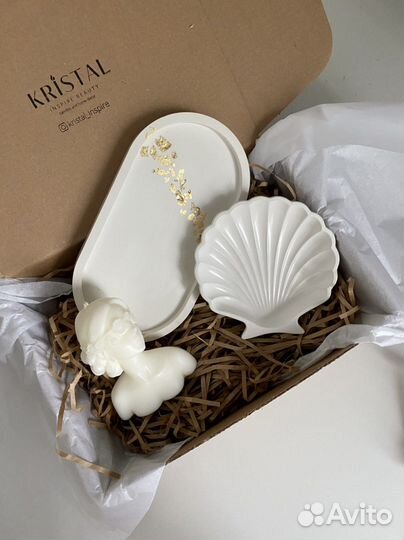 Подарочный набор свечи гипсовый декор