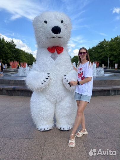 Белый мишка Поздравление Ростовой медведь
