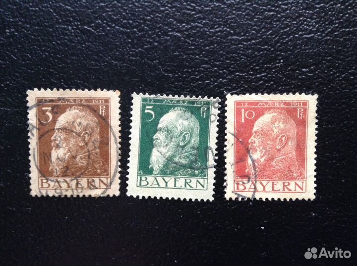 Почтовые марки Германия Бавария 1911
