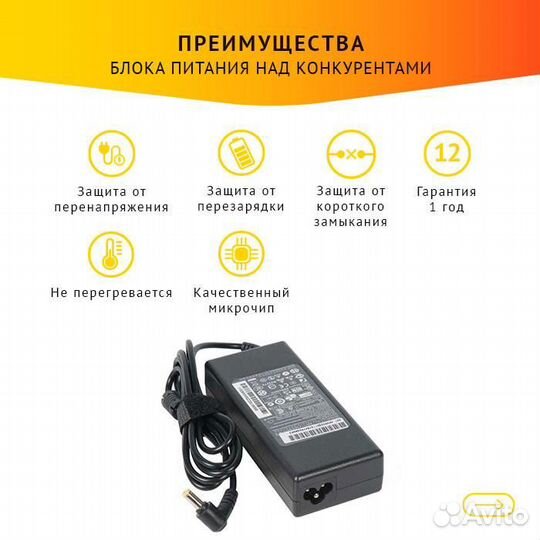 Блок питания для ноутбука Lenovo IdeaPad Y310, Y33