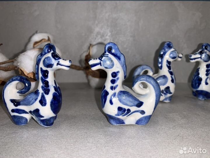 Сувенир статуэтка фарфоровая Гжель Дракон