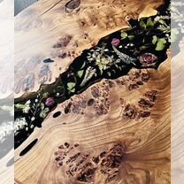 Обеденный стол из карагача и эпоксидной смолы, Белорецк