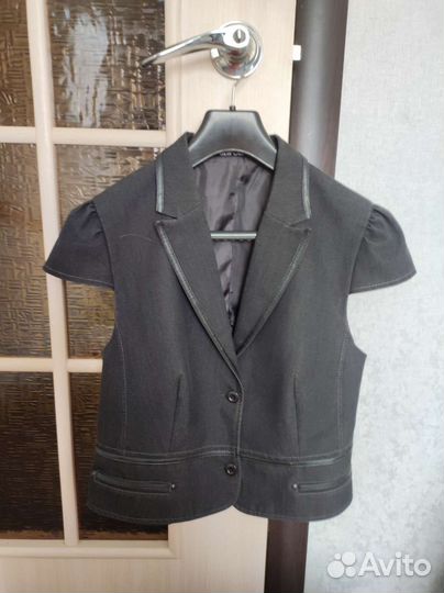 Жакет с коротким рукавом, жилет школьный