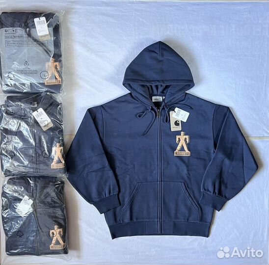 Зип Худи Carhartt Built Zip Hoodie Blue Оригинал