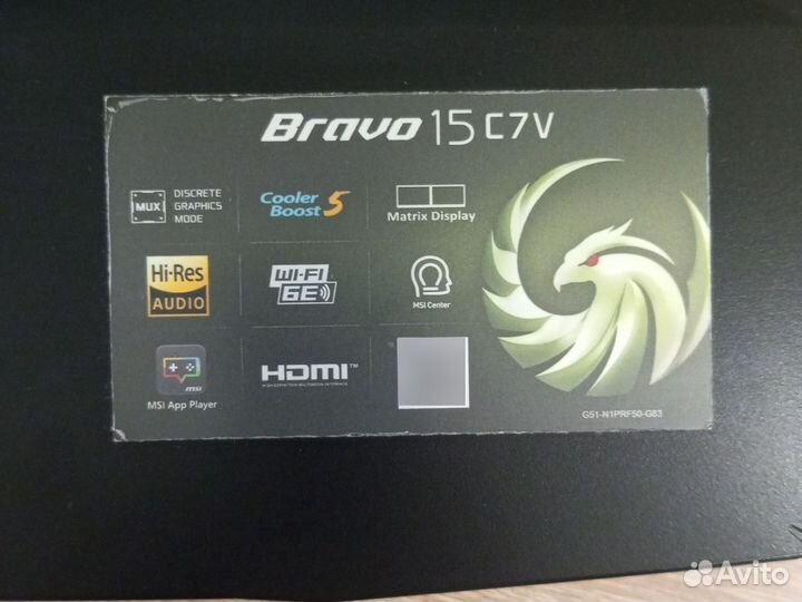 Игровой ноутбук msi bravo C7VF