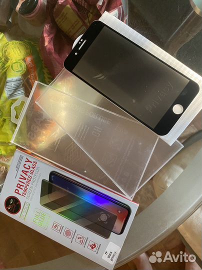 Защитное стекло на iPhone 7 / 8 plus Анти-Шпион