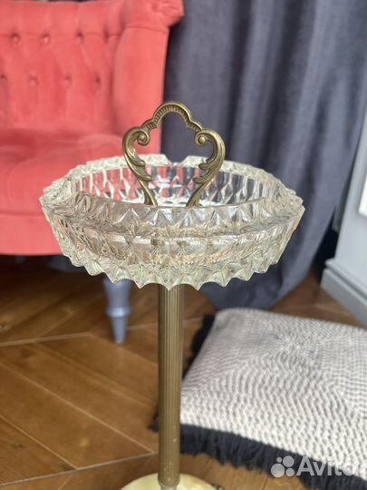 Пепельница антиквариат винтаж Бельгия Латунь Оникс