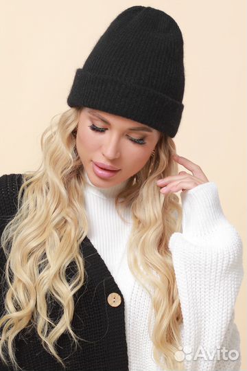 Шапка бини шерстяная 4 расцветки