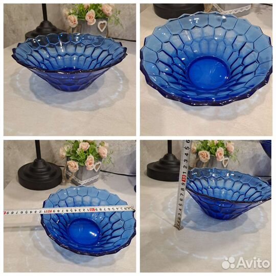 Вазы,салатницы СССР Кобальт,цветное стекло