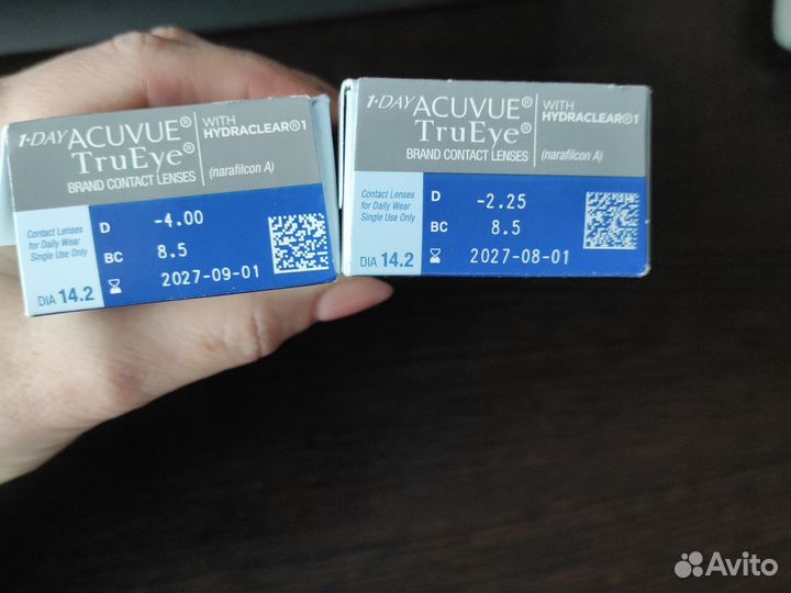 Контактные линзы acuvue trueye -4, -2.25