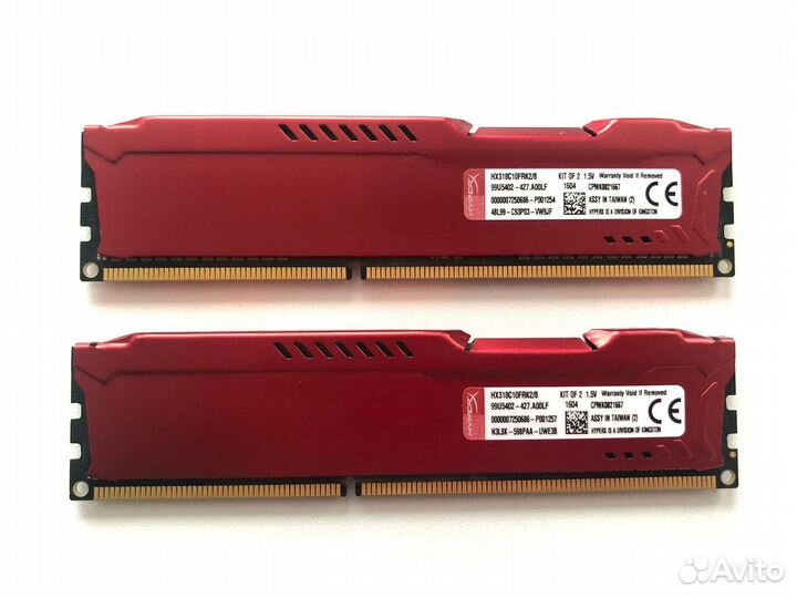 Kingston HyperX fury Red Series 8 гб