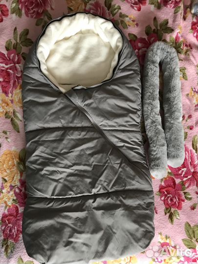 Зимний детский мешок конверт в коляску, санки