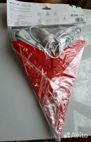 Светильник подвесной красный Звезда