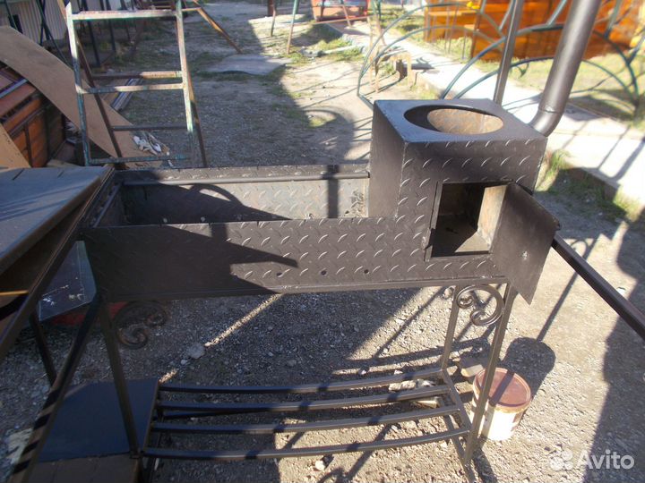 Мангал с печкой под казан