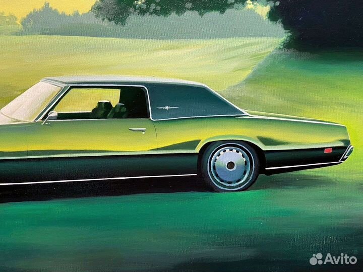 Картина маслом машина Ford Thunderbird 71'