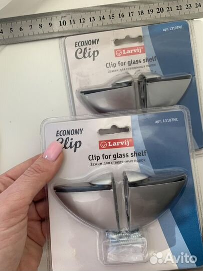 Зажимы уголки для стеклянной полки