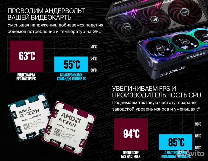 Игровой пк AMD 9950X/ RTX 4090/ 64gb DDR5 8000 MHz