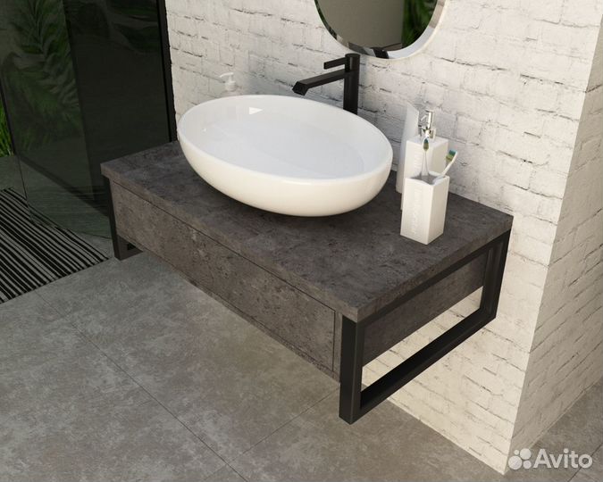 Подвесная Тумба grunge loft 100П Бетон