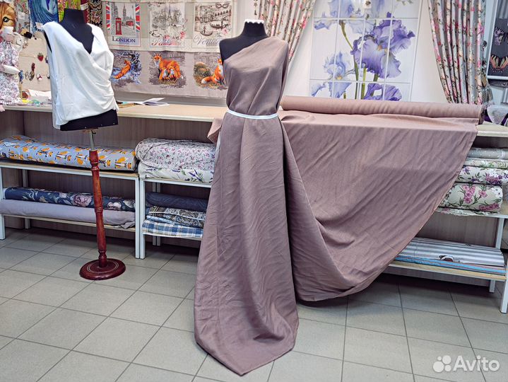 Костюмная ткань лён 