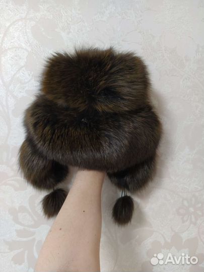 Шапка песец кожа