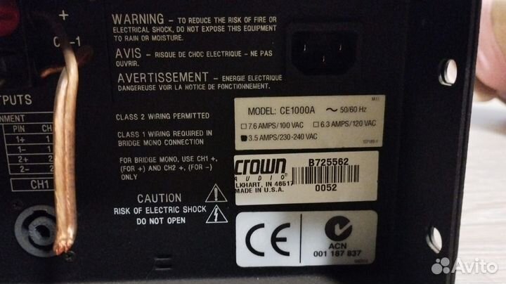 Crown CE1000 усилитель