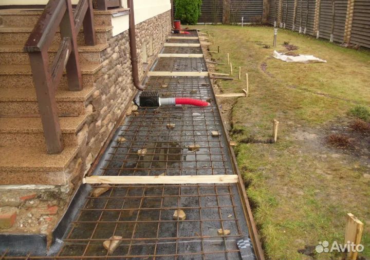 Заливка отмосток и полов