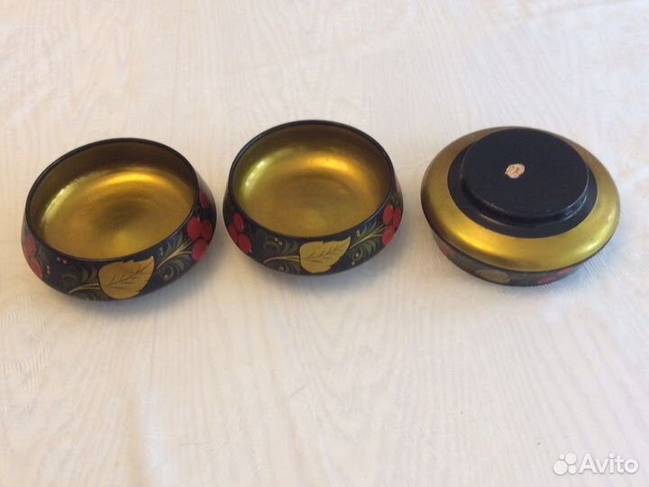 Хохлома СССР чашки миски тарелки днрево