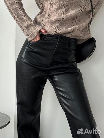 Брюки кожаные balenciaga