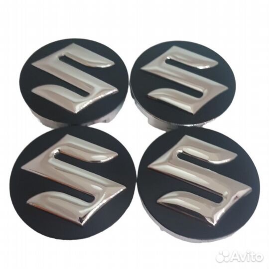 Колпачки для Suzuki 54 мм черные-хром 4шт