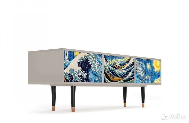 Тв-тумба T4 - Сатин - The Great Wave off Kanagawa