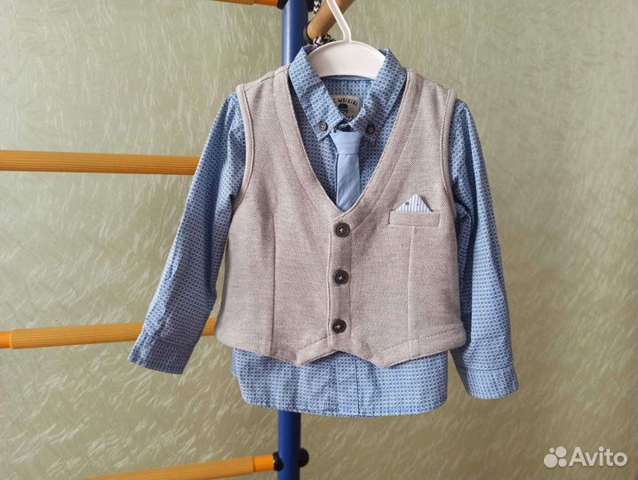 Новый костюм рубашка+жилет LC waikiki