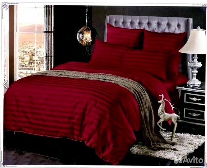 Постельное белье страйп сатин евро