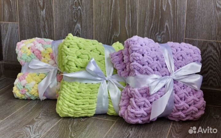 Плед детский вязаный ручная работа