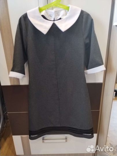 Платье школьное серое