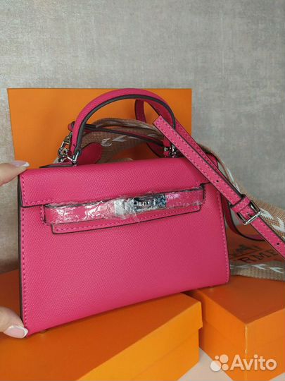 Сумка Hermes Kelly mini розовая