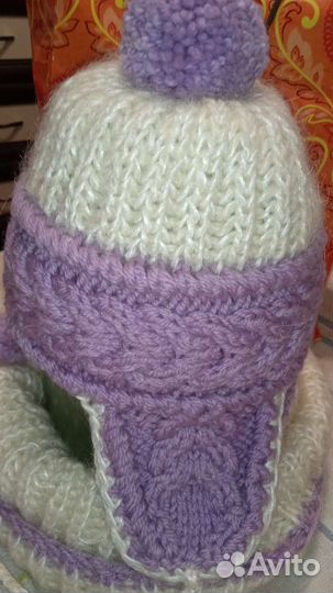 Шапка вязанная, и снуд