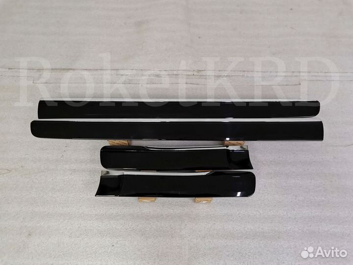 Молдинги дверей Prado 150 стиль lexus Черные