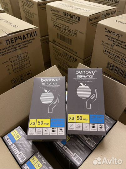 Перчатки нитриловые benovy