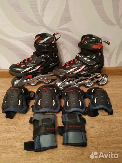 Роликовые коньки и защита