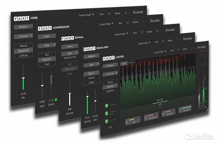 6 плагинов Focusrite Fast Bundle VST лицензии с ии