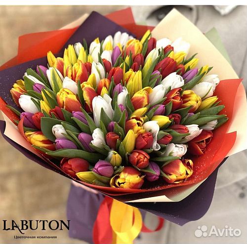 Букет 51 тюльпан микс